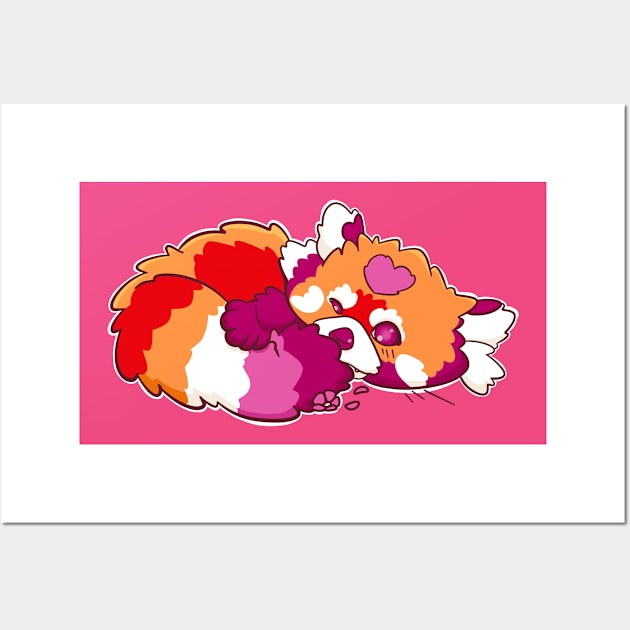 Lesbian Pride Red panda Wall Art by BubblegumGoat